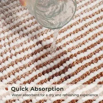 FRESHMINT Ombre Chenille Bathroom Rugs Non-Slip Set