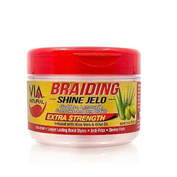 Via Natural Braiding Shine Jelo Extra Strength 8oz, 1 Fl Oz (Pack of 1)