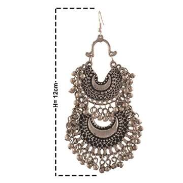 Zephyrr Silver Chandbali Earrings for Girls and Women