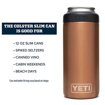 YETI Rambler 12 oz Colster Slim Can Insulator Copper