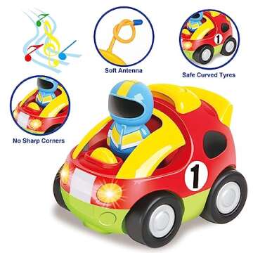 Liberty Imports My First Cartoon RC Remote Control Cars for Toddlers Ages 1-3, Radio Control Toy for Baby, Kids 18 Months+ (Race Car)