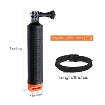 Luxebell Floating Hand Grip, Pole Mount for Gopro Hero 12 11 10 9 8 7 6 5 Max Session 4 3+, Handle Mount Accessories for AKASO EK7000 V50 Pro Brave 4 Campark DJI OSMO Action Camera (Orange)