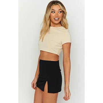 Sexy High Waist Bodycon Mini Skirt with Slit - EG CHRIS G