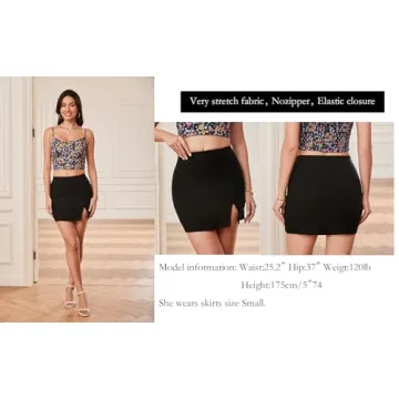 Sexy High Waist Bodycon Mini Skirt with Slit - EG CHRIS G