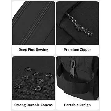 Sooez Big Capacity Pencil Case, Upgraded Canvas Pencil Pouch Large Pencil Bag Organizer, Separate Compartments Easy Grip Handle, Aesthetic Supply for School Teens Adults, Black Pen Case