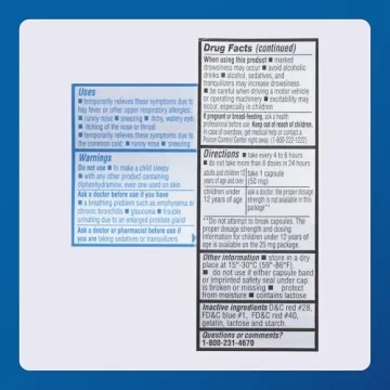 Major Banophen - Complete Allergy Medication - Diphenhydramine HCI 50 mg - Antihistamine - 100 Capsules