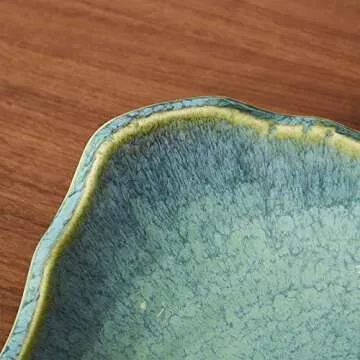 VOMANA Ceramic Decorative Dish, 12'' Large Green Decorative Bowl, Versatile Centerpiece Decor, Key Bowl, Gift Decor Tray for Entryway Table Living Room Dining (12'' Dish)