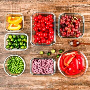 CZUMJJ Glass Meal Prep Containers Set of 12 Food Storage Containers for Lunches, Dishwasher Safe, Pink