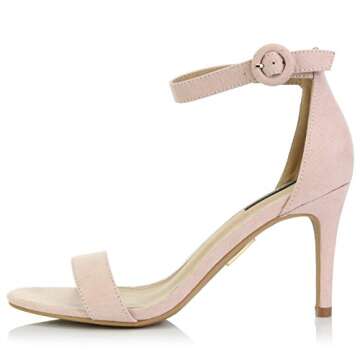 DailyShoes Ankle Strap Classic Stiletto Heels Buckled Open Toe Fashion Sandals for Women