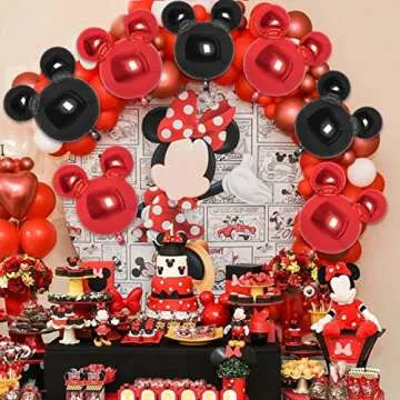 Erweicet Black Mouse Head Balloons 4pcs - 24inch Foil Balloons for Birthday, Gender Reveal, Baby Shower - Unisex Children