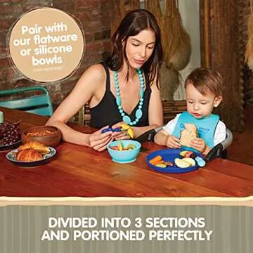 Chewbeads Silicone Divided Toddler Plates Set
