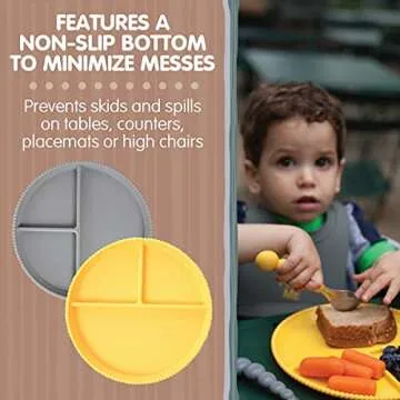 Chewbeads Silicone Divided Toddler Plates Set