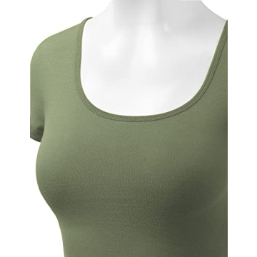 Trendy Women's Cotton Basic Scoop Neck Crop Tops