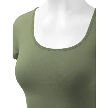 Trendy Women's Cotton Basic Scoop Neck Crop Tops