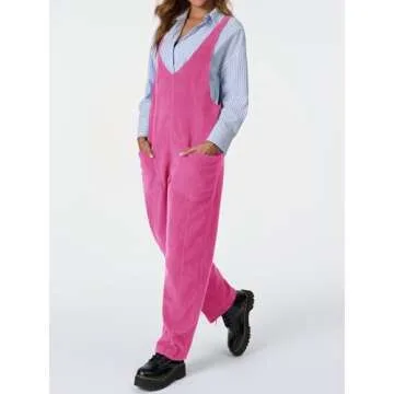 Cicy Bell Womens Fleece Overalls Jumpsuits Loose Fit V Neck Sleeveless Jumpsuit Sherpa Fuzzy Fall Outfits