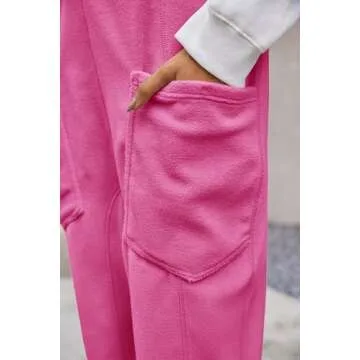 Cicy Bell Womens Fleece Overalls Jumpsuits Loose Fit V Neck Sleeveless Jumpsuit Sherpa Fuzzy Fall Outfits