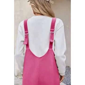 Cicy Bell Womens Fleece Overalls Jumpsuits Loose Fit V Neck Sleeveless Jumpsuit Sherpa Fuzzy Fall Outfits