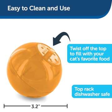 PetSafe Slimcat Feeder Ball - Interactive Game for Your Cat - Fill with Food and Treats - Orange