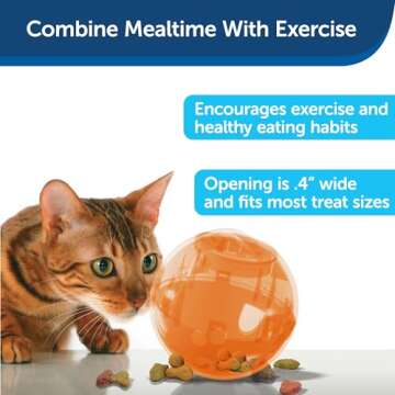 PetSafe Slimcat Feeder Ball - Interactive Game for Your Cat - Fill with Food and Treats - Orange