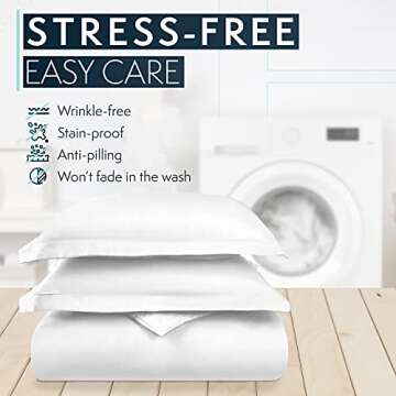 HC Collection Duvet Cover - White King Size Duvet Cover - 3 Piece Soft Breathable Microfiber Duvet Cover Set with Zipper Closure & 2 Pillow Shams