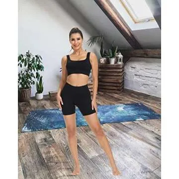 Hotexy Workout Sets for Women Active 2 Pieces Ribbed High Waisted Shorts with Seamless Sports Top Tracksuits Outfits