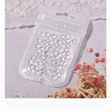 200 Pcs Clear Heart Nail Art Charms, 3D Mixed Size Love Hearts Rhinestones Flat Jelly Resin Crystal Jewelry Diamonds for Acrylic Nail Supplies, Women Craft DIY Manicure Decoration Accessories