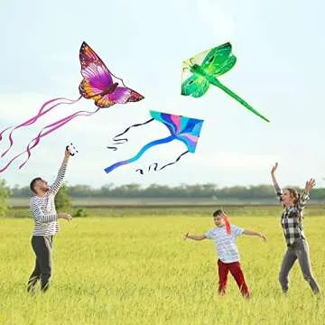 3 Pack Large Kites for Easy Flying Fun Outdoors