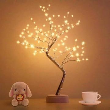 OTAVILEM LED Tabletop Bonsai Tree Light, Aesthetic Tree Lamps for Living Room, Cute Night Light, Bat...