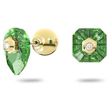 Swarovski Numina Stud Earrings, Green, Gold-tone plated