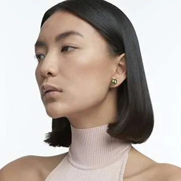 Buy Swarovski Numina Stud Earrings - Green Gold-tone