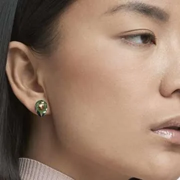 Buy Swarovski Numina Stud Earrings - Green Gold-tone