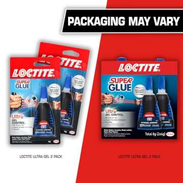 Loctite Super Glue Ultra Gel Control - 2 Pack Squeeze Bottles for Clear, Durable Repairs