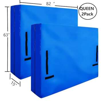 ELCAMO Queen 2 Pack Mattress Storage Bag Mattress Covers for Moving and Storage Mattress Bag for Moving with Handles Reusable Heavy Duty Mattress Moving Bag with Zipper (Queen Size 2 Pack)