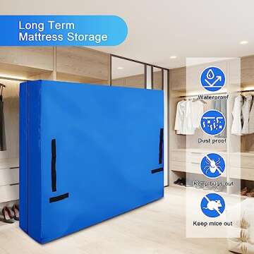 ELCAMO Queen 2 Pack Mattress Storage Bag Mattress Covers for Moving and Storage Mattress Bag for Moving with Handles Reusable Heavy Duty Mattress Moving Bag with Zipper (Queen Size 2 Pack)