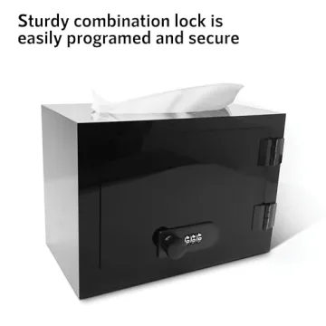 Acrylic Tissue Box Safe with Lock for Secure Storage