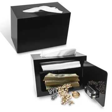 Acrylic Tissue Box Safe with Lock for Secure Storage