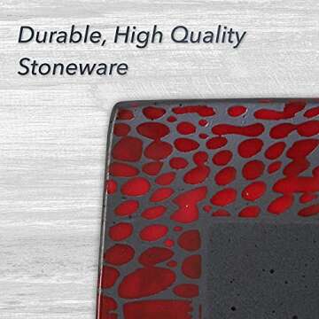 American Atelier 16-Piece Square Dinnerware Set in Red