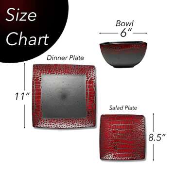 American Atelier 16-Piece Square Dinnerware Set in Red