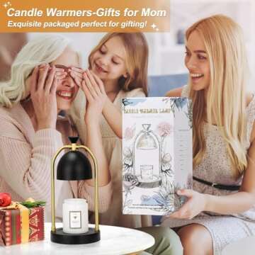 Black Candle Warmer Lamp with Timer - Dimmable Candle Light Warmer for Bedroom Decor, House Warming ...