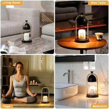 Black Candle Warmer Lamp with Timer - Dimmable Candle Light Warmer for Bedroom Decor, House Warming Gifts, Christmas Gifts