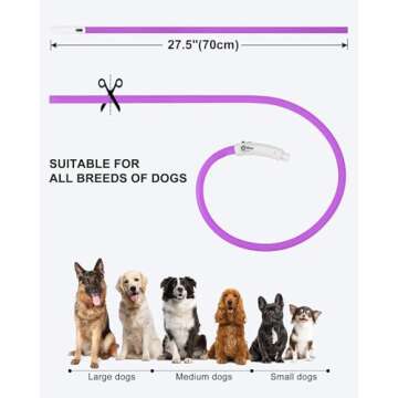 Joytale Light Up Dog Collar, Rechargeable Rainproof LED Collar for Night Walking Safety, Soft Silicone Glow in The Dark, Suitable for Small Medium Large Dogs, Purple