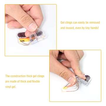 Tevxj Construction Gel Clings for Kids - Reusable Fun