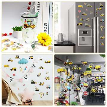 Tevxj Construction Gel Clings for Kids - Reusable Fun