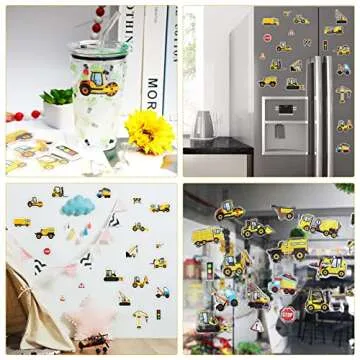 Tevxj Construction Gel Clings for Kids - Reusable Fun