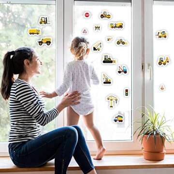 Tevxj Construction Gel Clings for Kids - Reusable Fun