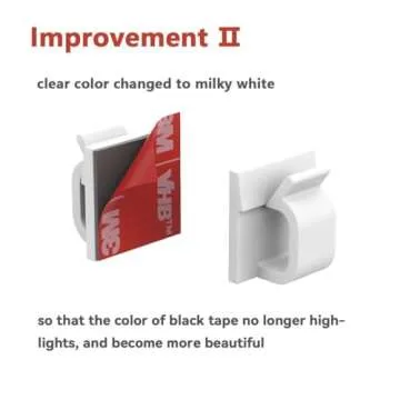 Yocice Cable Clips 40pcs with Strong Adhesive Tapes,Wire Holder Organizer Cord Management for Car, Office and Home (White- CC04(40PCS)-Upgraded)