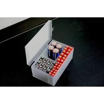 Massca Battery Storage Box Holds 34 AAA AA C D Batteries