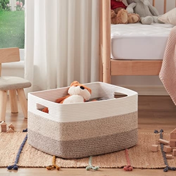 OIAHOMY Large Cotton Rope Storage Basket for Organizing
