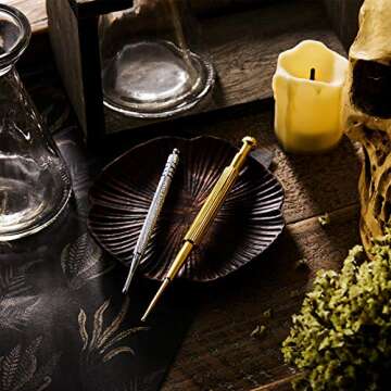 2 Pieces Facial Reflexology Massage Tool Retractable Acupuncture Pen, Stainless Steel Double Headed Spring Loaded Ear and Body Point Probe Pen (2 Pieces)