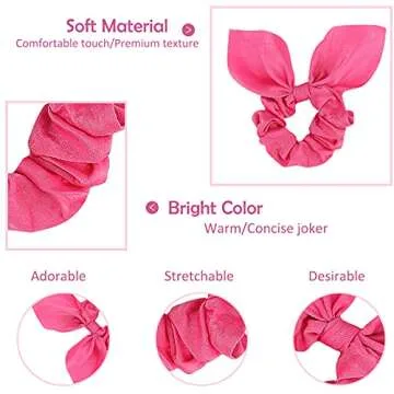 ACO-UINT Satin Scrunchies - 20 Pack for Thick Hair